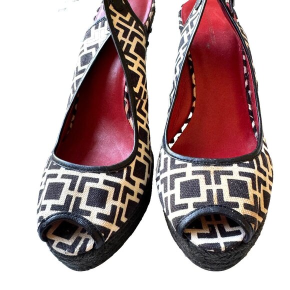 Banana Republic  Espadrille Wedge  Black Cream  Size 9.5 - Picture 11 of 14